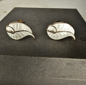 Vintage MCM enamel and Sterling clip on earrings by‎ Hans Myrhe